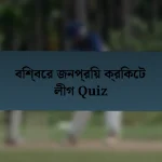 বিশ্বের জনপ্রিয় ক্রিকেট লীগ Quiz